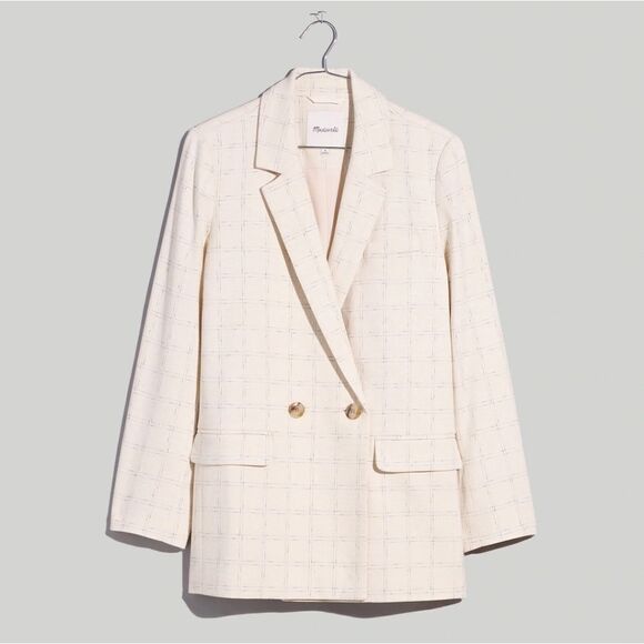 NWT Madewell The Plus Caldwell Double-Breasted Blazer in Ghent Plaid - Picture 6 of 10